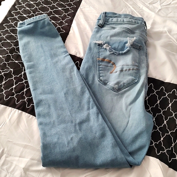 💙 EUC American Eagle Ladie's Next Level Stretch Curvy Highest Rise Jeggings, 4R - Picture 13 of 14